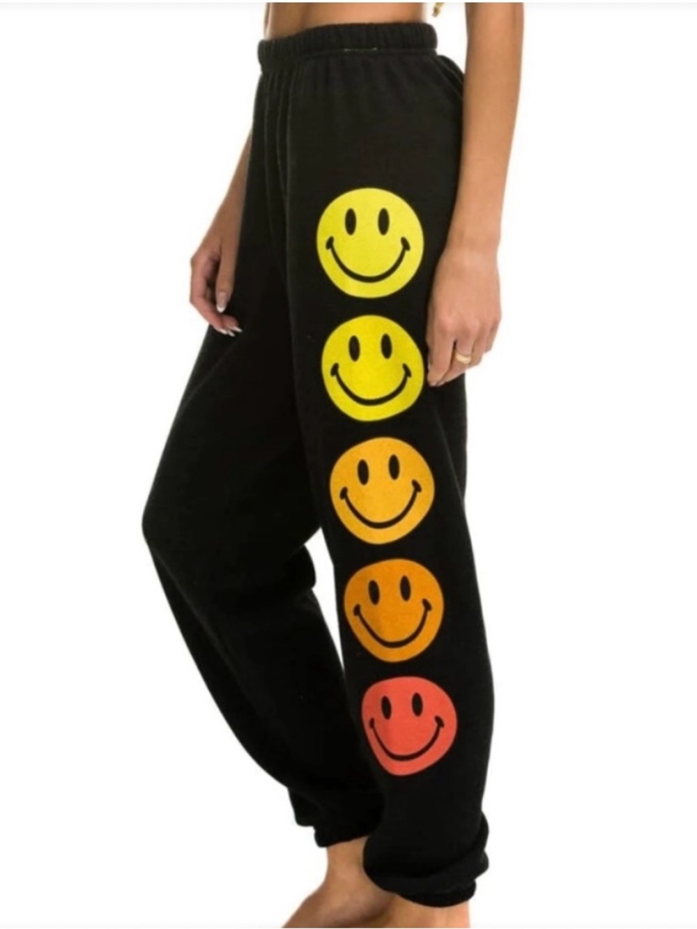 Aviator Nation Smiley Sunset Sweatpants Jogger Black